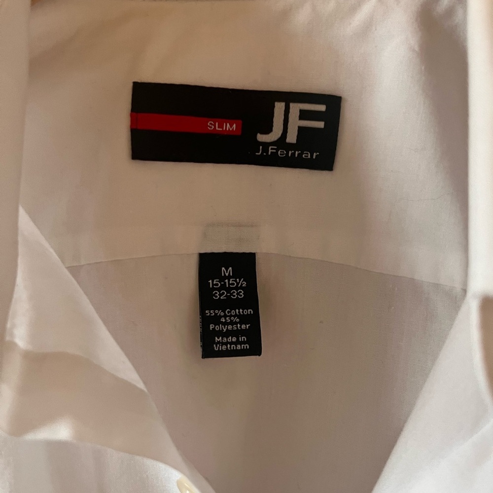 J.Ferrar White Collared Button Down - Slim Fit - Picture 3 of 8